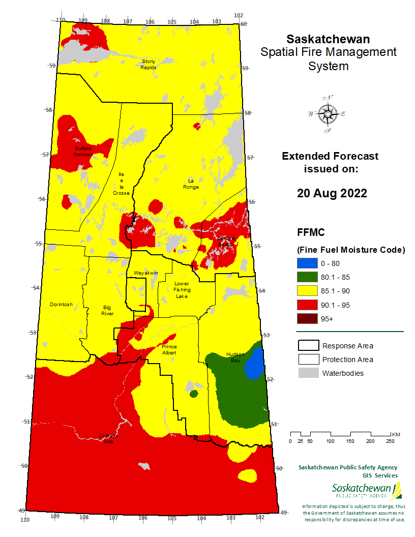 FWI EXTENDED FORECAST VALID FOR 20220822