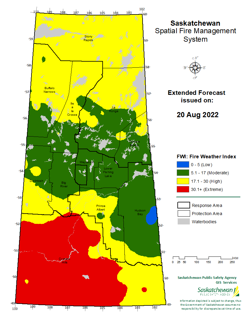 FWI EXTENDED FORECAST VALID FOR 20220822