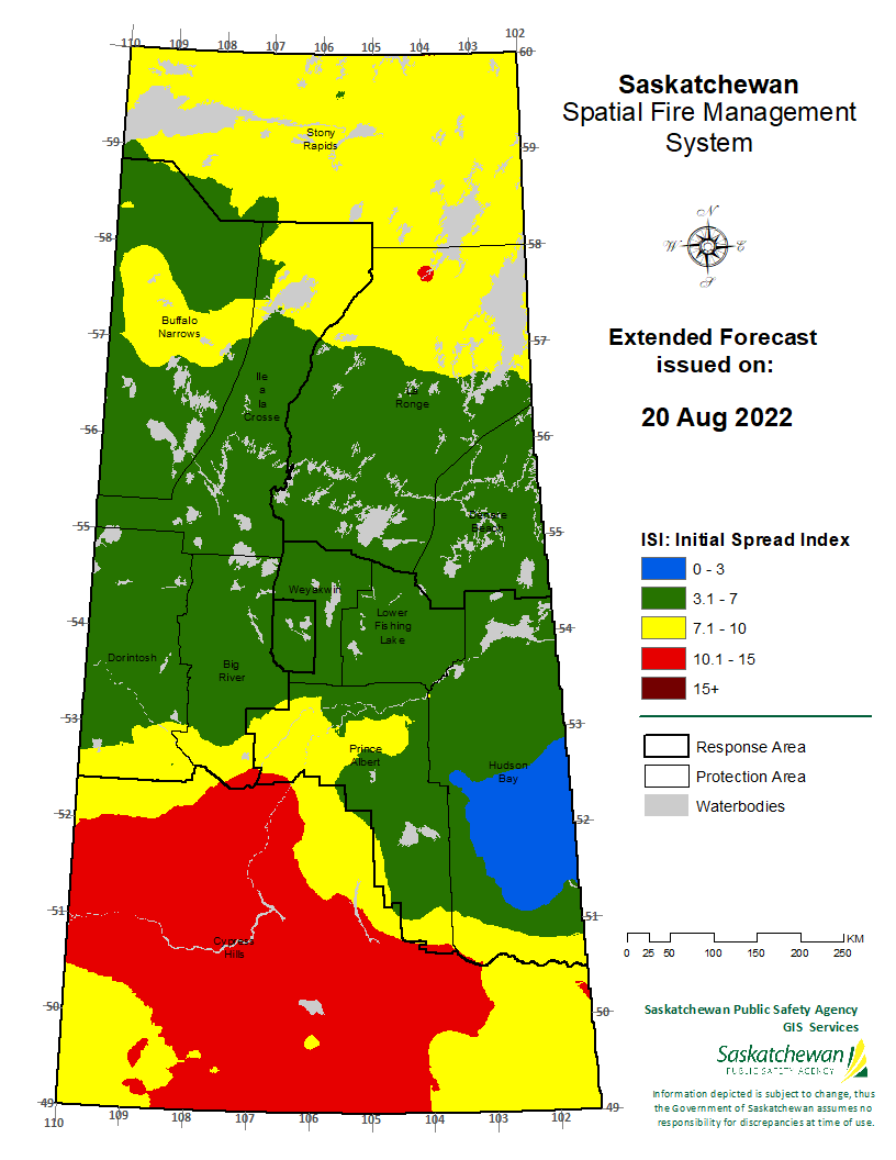 FWI EXTENDED FORECAST VALID FOR 20220822